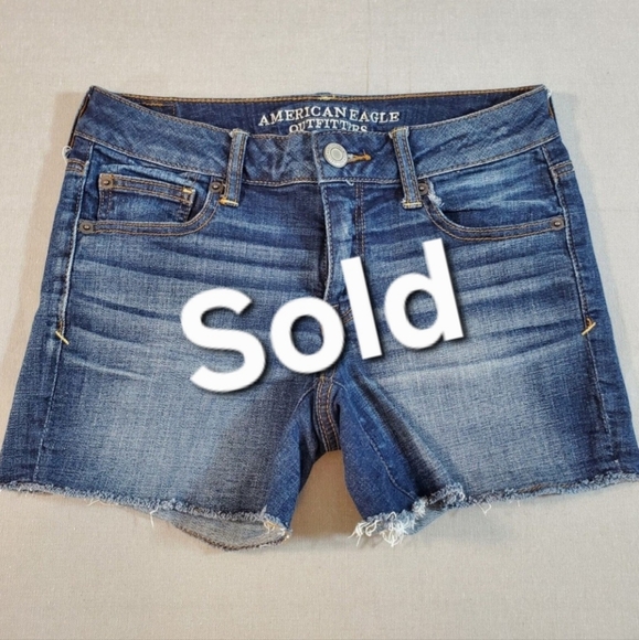 American Eagle Outfitters Super Stretch Womens Size 4 Shortie Denim Jean Shorts - Picture 1 of 13